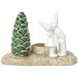 Julekys Bloklysestager H11,5 cm, Hvid