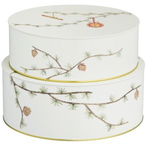 Kähler Hammershøi Christmas Opbevaringsdåse 2 stk. Ø20/22 cm, Hvid