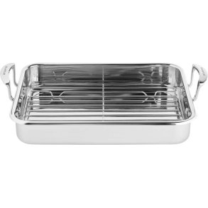 Scanpan Impact Bradepande m. Rist 42x26 cm, Stål/Aluminium