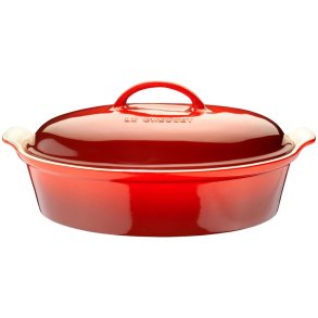 Le Creuset Heritage Oval Stegeso m. Låg 36 cm/3 L, Cerise