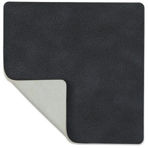 LIND DNA Square Vendbar Recycled Læder Glasbrik 10x10 cm, Cloud Sort/Nupo Metallic