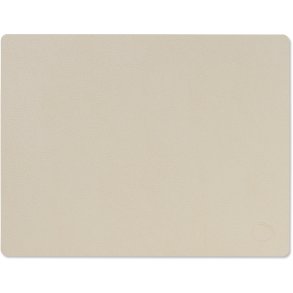 LIND DNA Square Recycled Læder Dækkeserviet 26,5x34 cm, Serene Cream