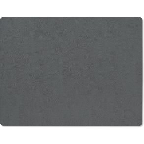 LIND DNA Square Recycled Læder Dækkeserviet 26,5x34 cm, Serene Antracit