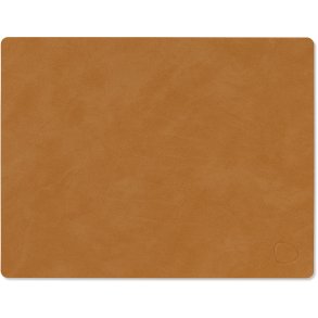 LIND DNA Square Recycled Læder Dækkeserviet 26,5x34,5 cm, Nupo Brændt Karry