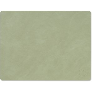 LIND DNA Square Recycled Læder Dækkeserviet 26,5x34,5 cm, Nupo Olivengrøn