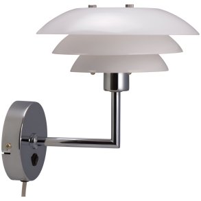 Dyberg Larsen DL20 Væglampe 20 cm, Opal/Krom