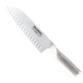 Global G-80 Santoku Kniv Olivenslebet 18 cm, Stål