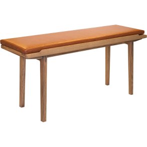 Kath & Andersen KA60 Bænk m. Læderhynde 110 cm, Eg/Cognac