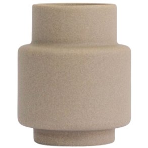 Ro Collection Hurricane Ceramic Vase H15 cm, Light Stone