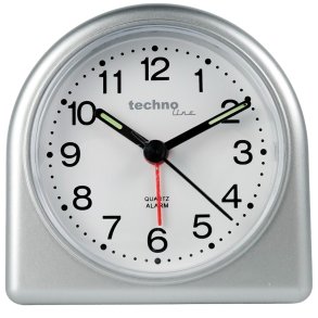 Techno Line Quartz Vækkeur H8,3 cm, Sølv