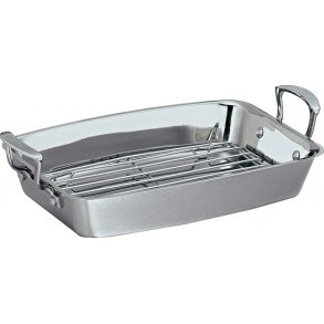 Scanpan Impact Bradepande m. Rist 42x26 cm, Stål/Aluminium