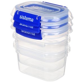 Sistema Klip It Plus Opbevaringsboks 3 stk. 400 ml, Blå