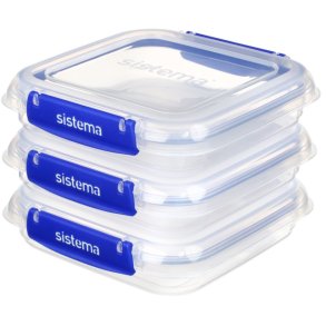 Sistema Klip It Plus Opbevaringsboks 3 stk. 520 ml, Blå