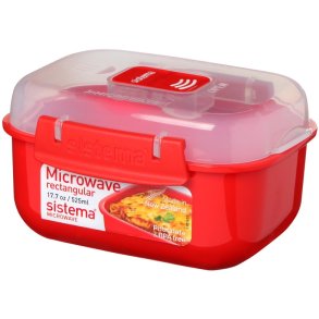Sistema Microwave Rektangulær Bøtte 525 ml, Rød
