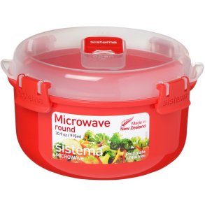 Sistema Microwave Rund Bøtte 915 ml, Rød