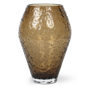 Ro Collection Crushed Glass Vase Ø13,9 cm, Sepia Brown