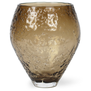 Ro Collection Crushed Glass Vase Ø17,7 cm, Sepia Brown