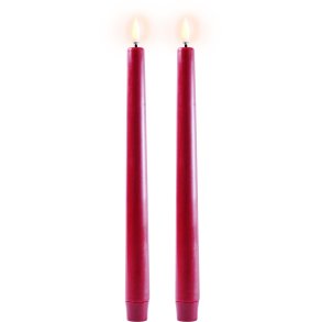 Uyuni Lighting Kronelys LED 2 stk. Ø2,3xH25 cm, Caramine Red