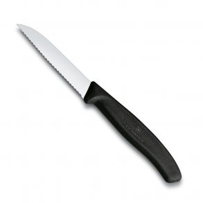 Victorinox Grøntsagskniv Bølgeskær 8 cm, Sort