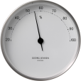 Hygrometer 10 cm, Blankt St&aring;l/Hvid