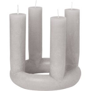 Broste Copenhagen Lucille Sculpture Stearinlys H18 cm, Rainy Day Grey