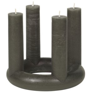 Broste Copenhagen Lucille Sculpture Stearinlys H18 cm, Grape Leaf Green