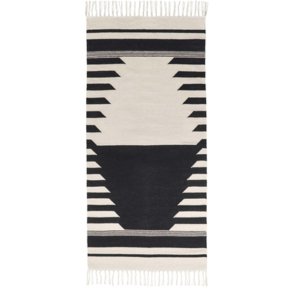Broste Copenhagen Iselin Gulvtæppe 70x140 cm, Black/Off White