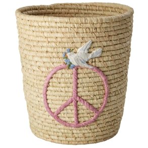 RICE Kurv H28 cm, Pink Peace