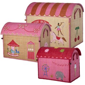 RICE Fun Fair Opbevaringshus 3 stk, Pink