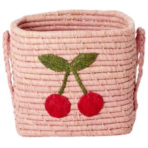 RICE Kurv H20 cm, Pink Cherry