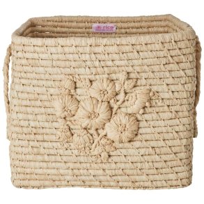 RICE Opbevaringskurv H25 cm, Naturblomst