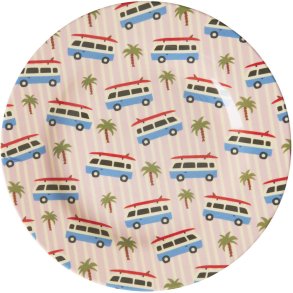 RICE Tallerken 20 cm, Pink Cars