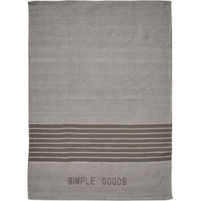 Simple Goods Viskestykke 50x70 cm, Grå Stribet